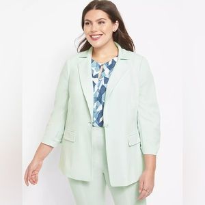 Lane Bryant size 18 Perfect Drape Blazer in Chalk Blue